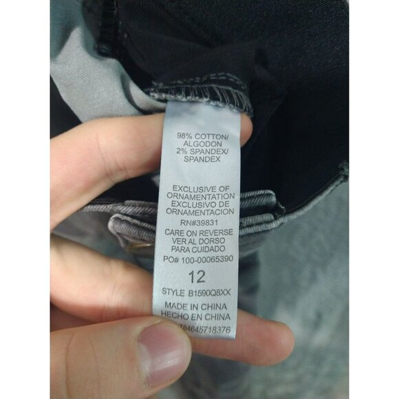 Democracy Jeans Women 12 Gray Camo Skinny Ab Technology Freedom Ankle Stretch - Picture 8 of 9